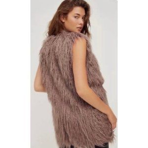 New Free People Starlight Mongolian Vest Faux Fur Large